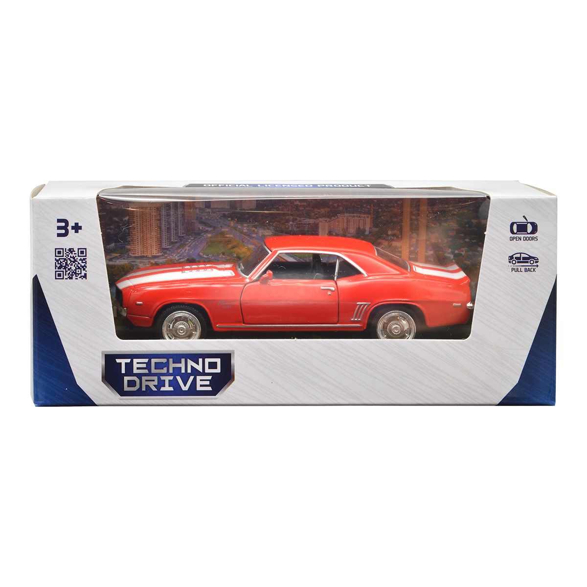 1969 chevrolet camaro diecast muscle car in box - side view