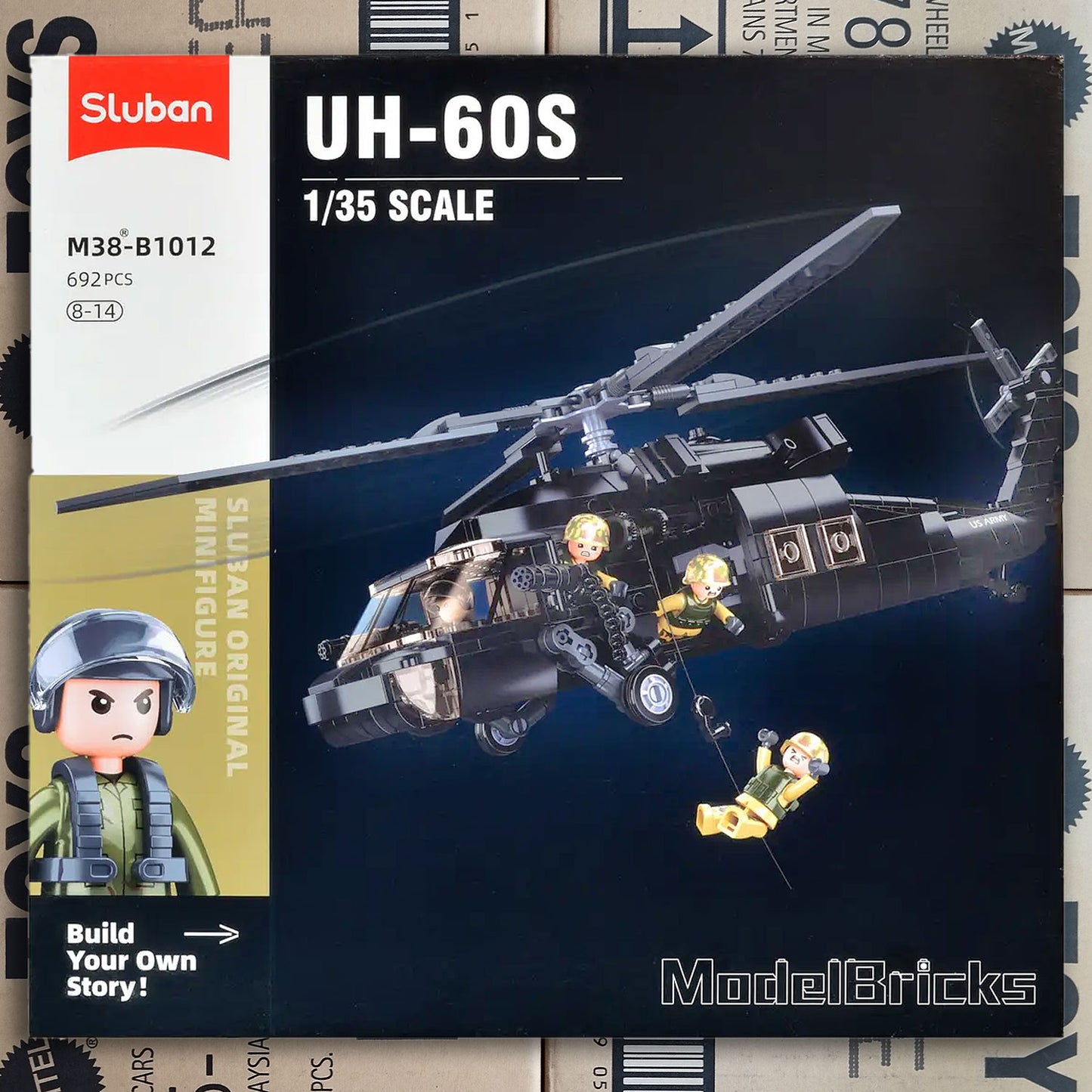 Sluban Sikorsky UH-60 Black Hawk Helicopter Building Blocks Set | US Army Military Toy Gift