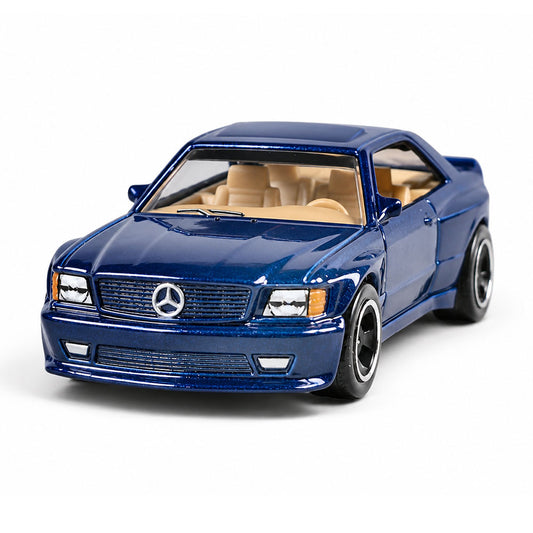 Hot Wheels 1989 Mercedes-Benz 560 SEC AMG Blue Coupe Die-Cast 1:64 Car Model