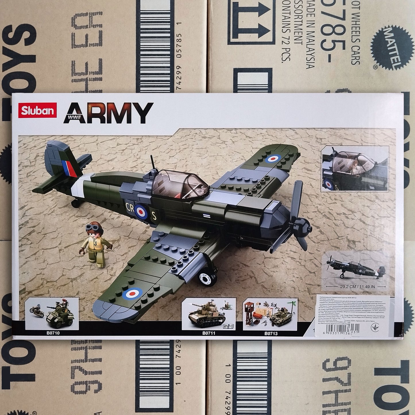 Sluban WW2 Spitfire Fighter Plane | WWII British Army RAF Airplane | Military Lego Compatible Building Bricks Set | Gift for Kids & Collectors