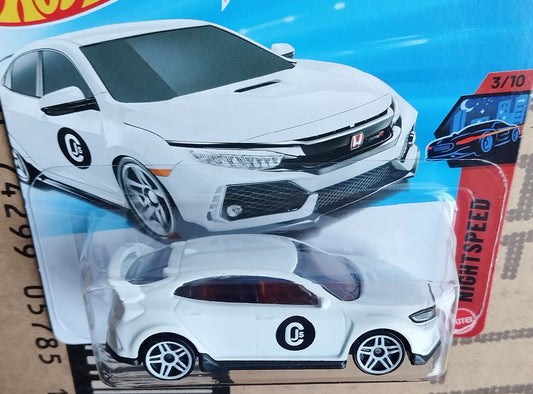 Hot Wheels 2018 Honda Civic Type R White Nightburnerz 1:64 Diecast Model Car