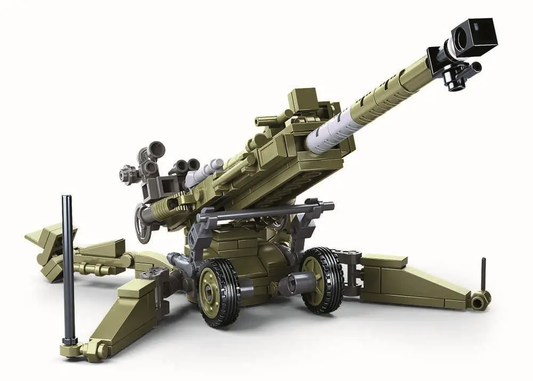 Sluban Military WW2 M777 Howitzer Building Blocks Set | US Marine Artillery Field Canon | Lego Inspired Model Bricks | Gift fo Boys