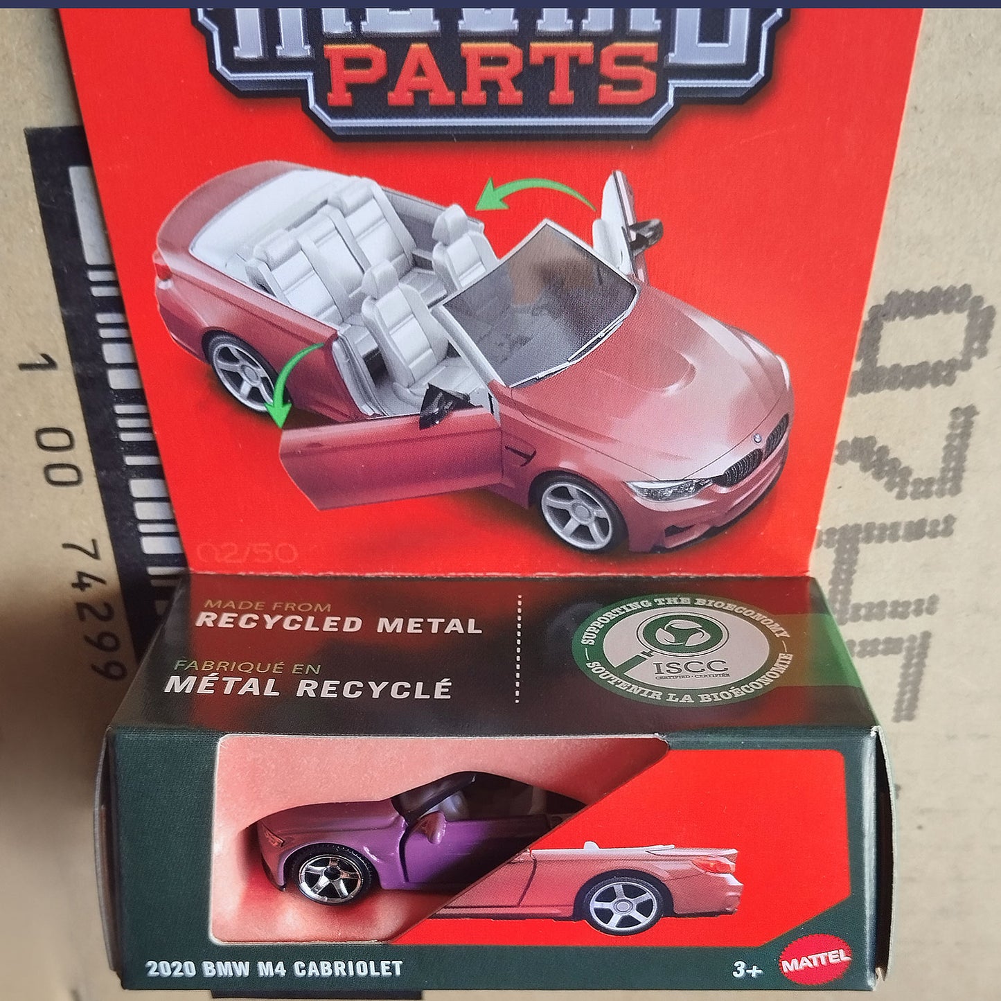 Matchbox Moving Parts 2020 BMW M4 Cabriolet Pink Convertible Diecast Car 1:64