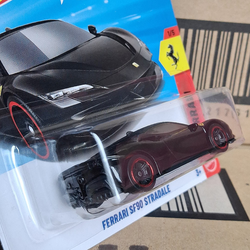 Hot Wheels Ferrari SF90 Stradale Black Supercar Die-Cast Model 1:64 Ferrari