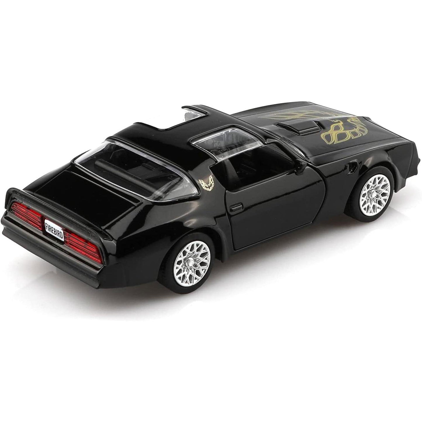 1978 pontiac firebird black diecast muscle car - rear view