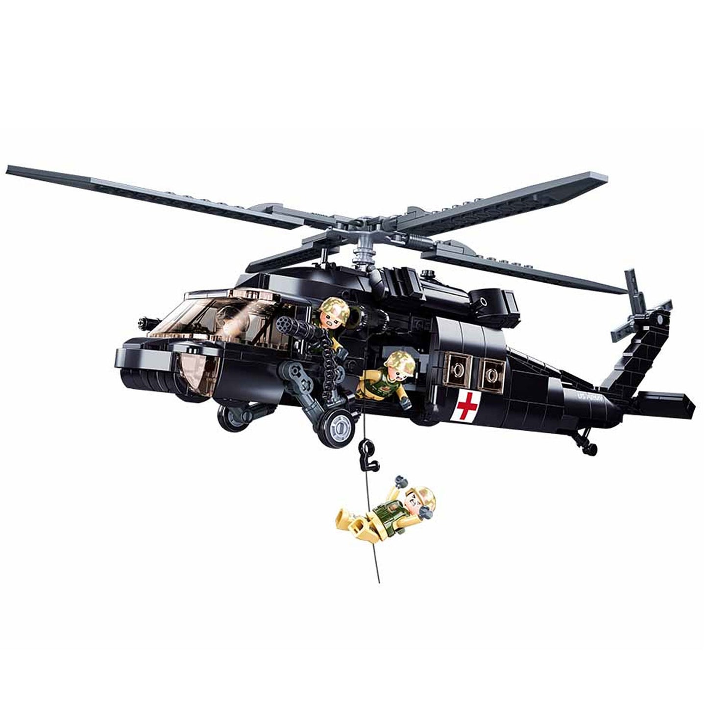 Sluban Sikorsky UH-60 Black Hawk Helicopter Building Blocks Set | US Army Military Toy Gift