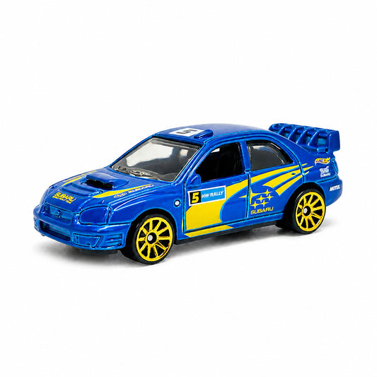 Hot Wheels Subaru Impreza WRX Blue Rally Car Gold Wheels JDM Diecast 1:64