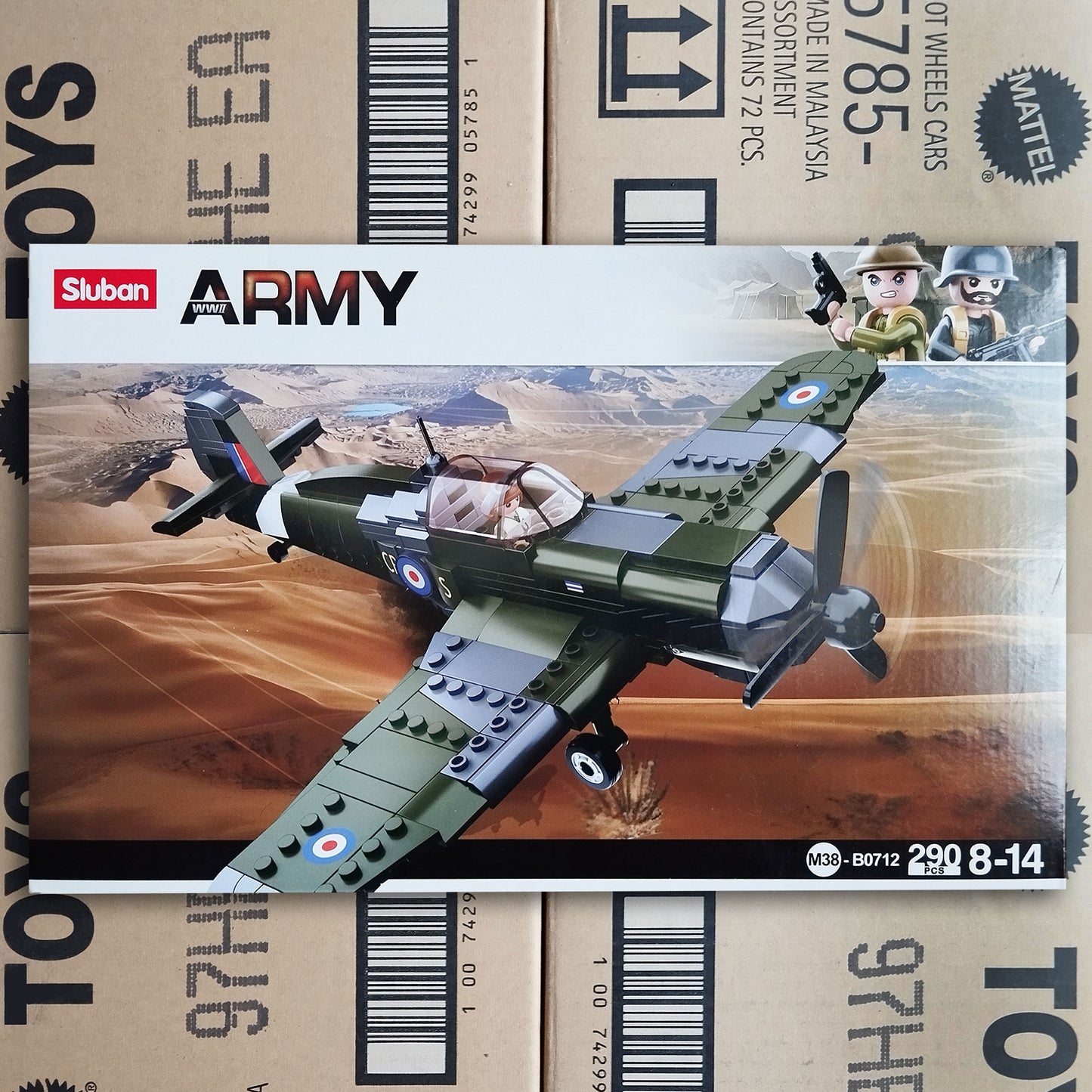 Sluban WW2 Spitfire Fighter Plane | WWII British Army RAF Airplane | Military Lego Compatible Building Bricks Set | Gift for Kids & Collectors