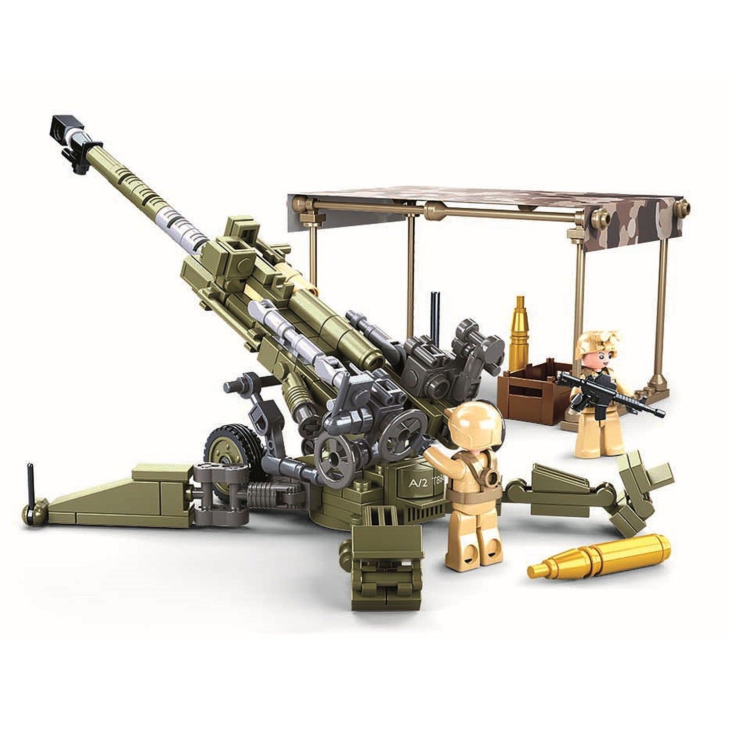 Sluban Military WW2 M777 Howitzer Building Blocks Set | US Marine Artillery Field Canon | Lego Inspired Model Bricks |  Gift fo Boys