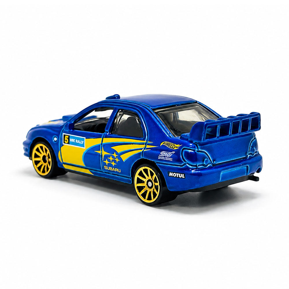 Hot Wheels Subaru Impreza WRX Blue Rally Car Gold Wheels JDM Diecast 1:64