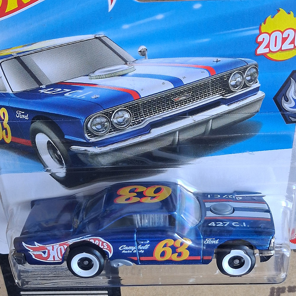 Hot Wheels 1963 Ford Galaxie Blue Race Car 2026 Diecast 1:64 HW Cool Classics