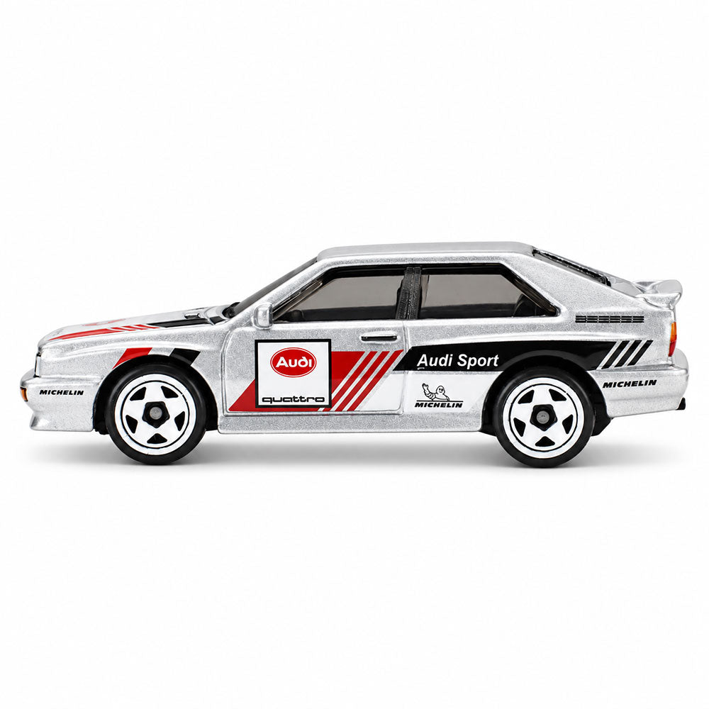 Hot Wheels 1987 Audi Quattro Silver Diecast Rally Race Car 1:64 Scale Model