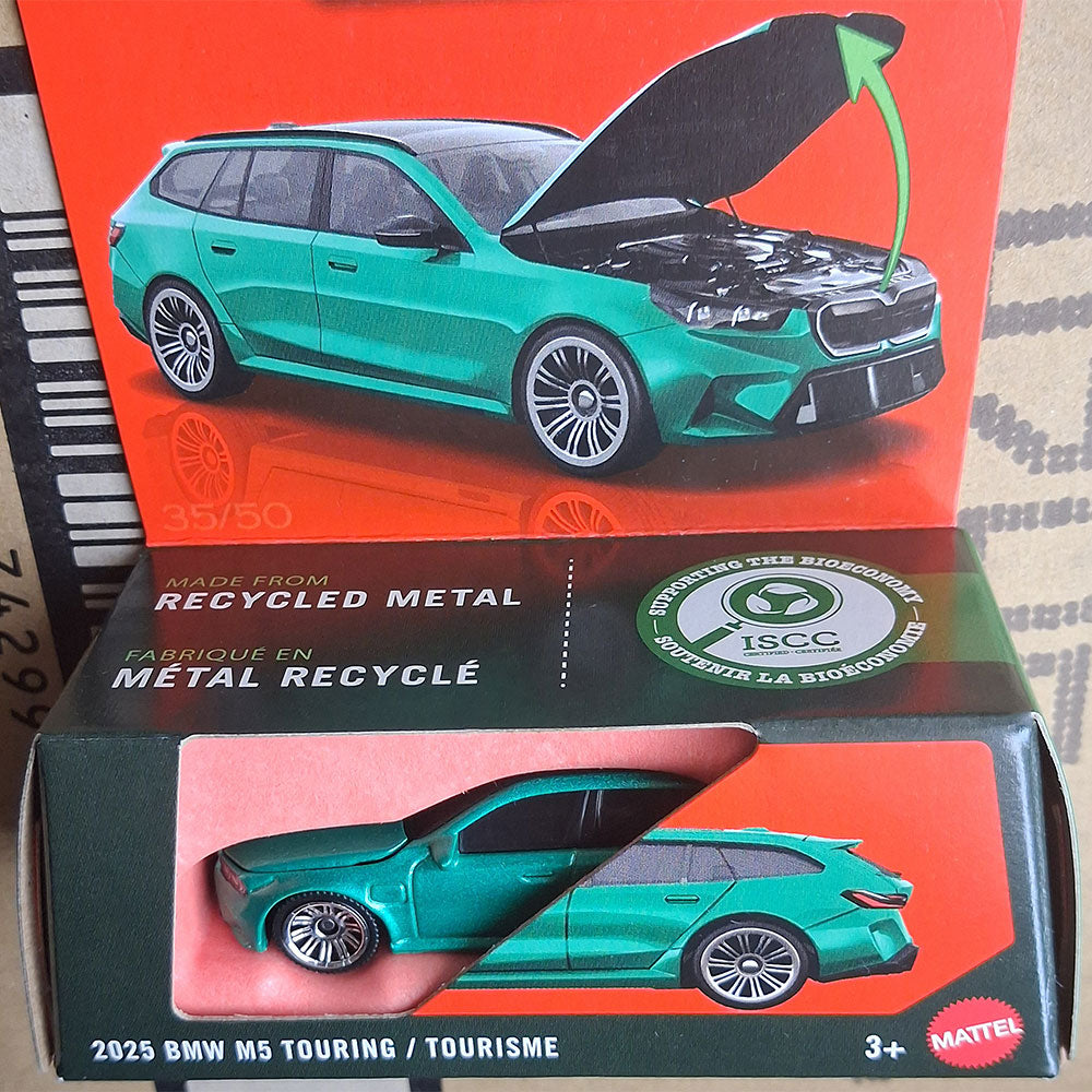 Matchbox Moving Parts 2025 BMW M5 Touring Green Wagon Diecast Car 1:64 Opening Hood