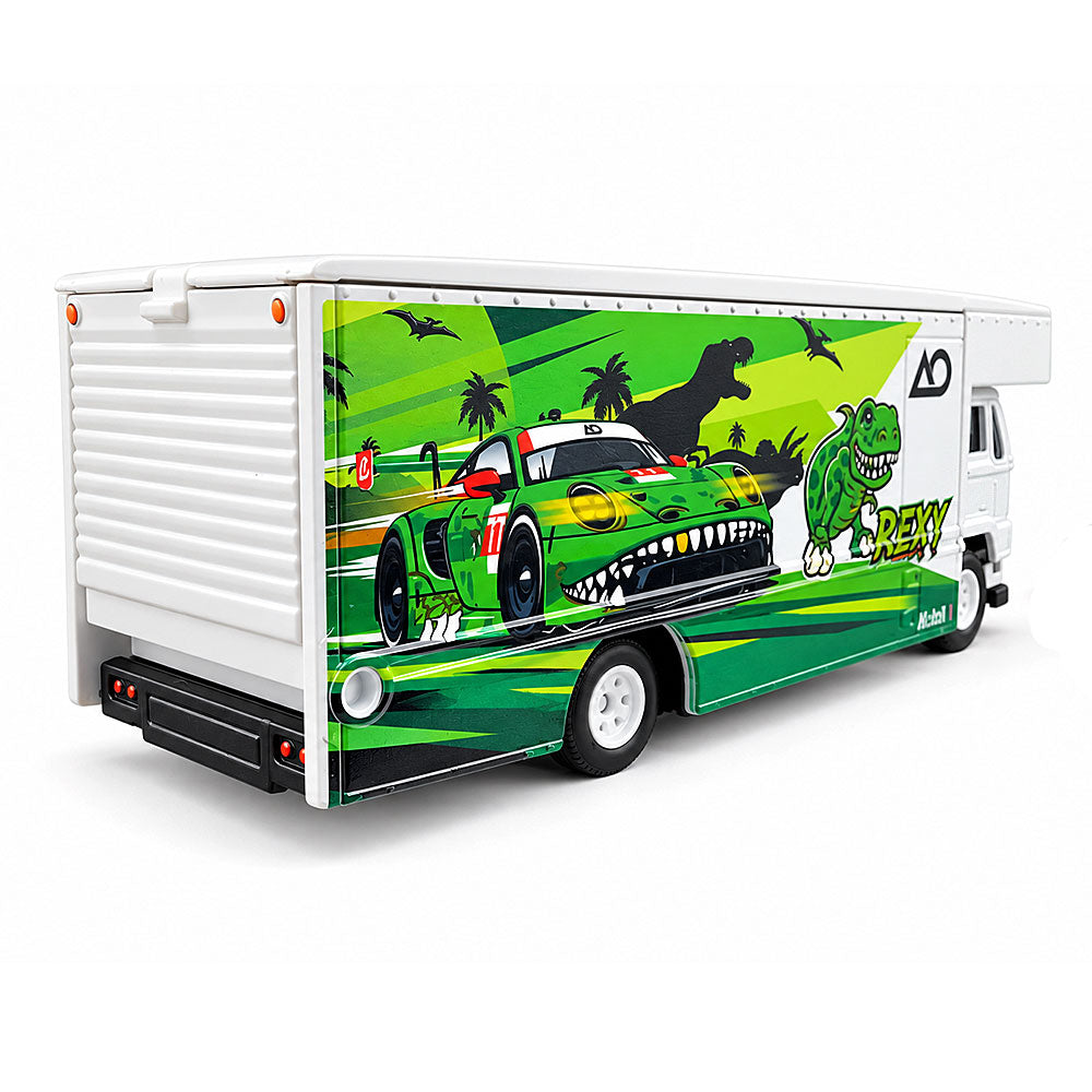 Hot Wheels Premium Porsche 911 GT3 R Team Transport Set | AO Racing REXY Race Car and Fleet Flyer Truck