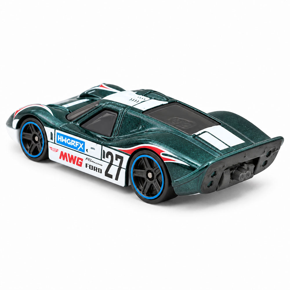 Hot Wheels ’67 Ford GT40 Mk.IV Green Vintage Race Car 1:64 Scale Diecast Model