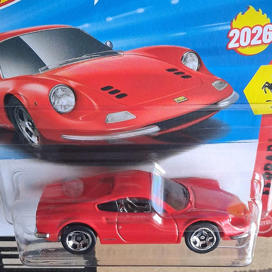 Hot Wheels Dino 206 GT Red Ferrari-Inspired Sports Car Die-Cast Model 1:64 Ferrari