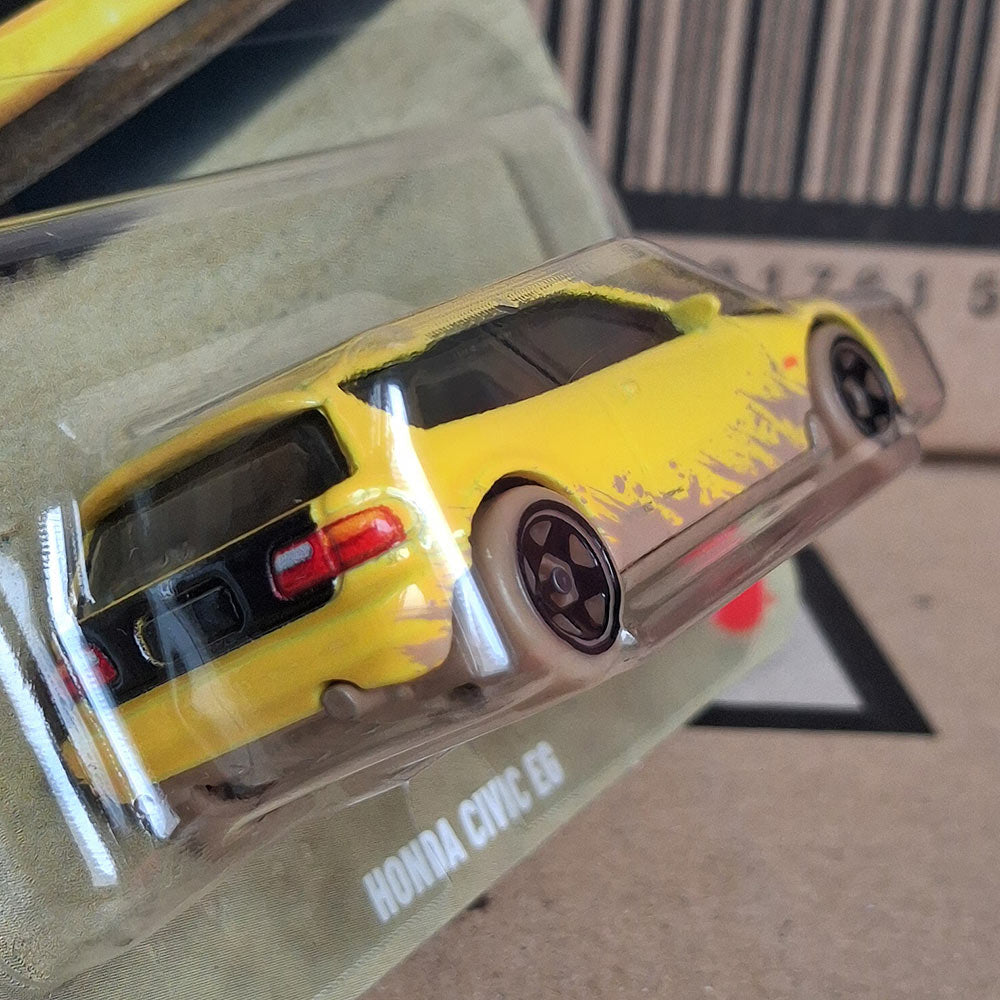 Hot Wheels Fast & Furious Honda Civic EG Yellow Hatchback Die-Cast Model 1:64 Silver Series