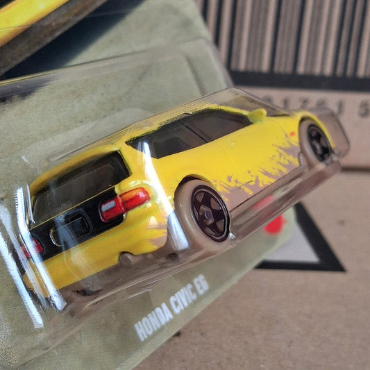 Hot Wheels Fast & Furious Honda Civic EG Yellow Hatchback Die-Cast Model 1:64 Silver Series