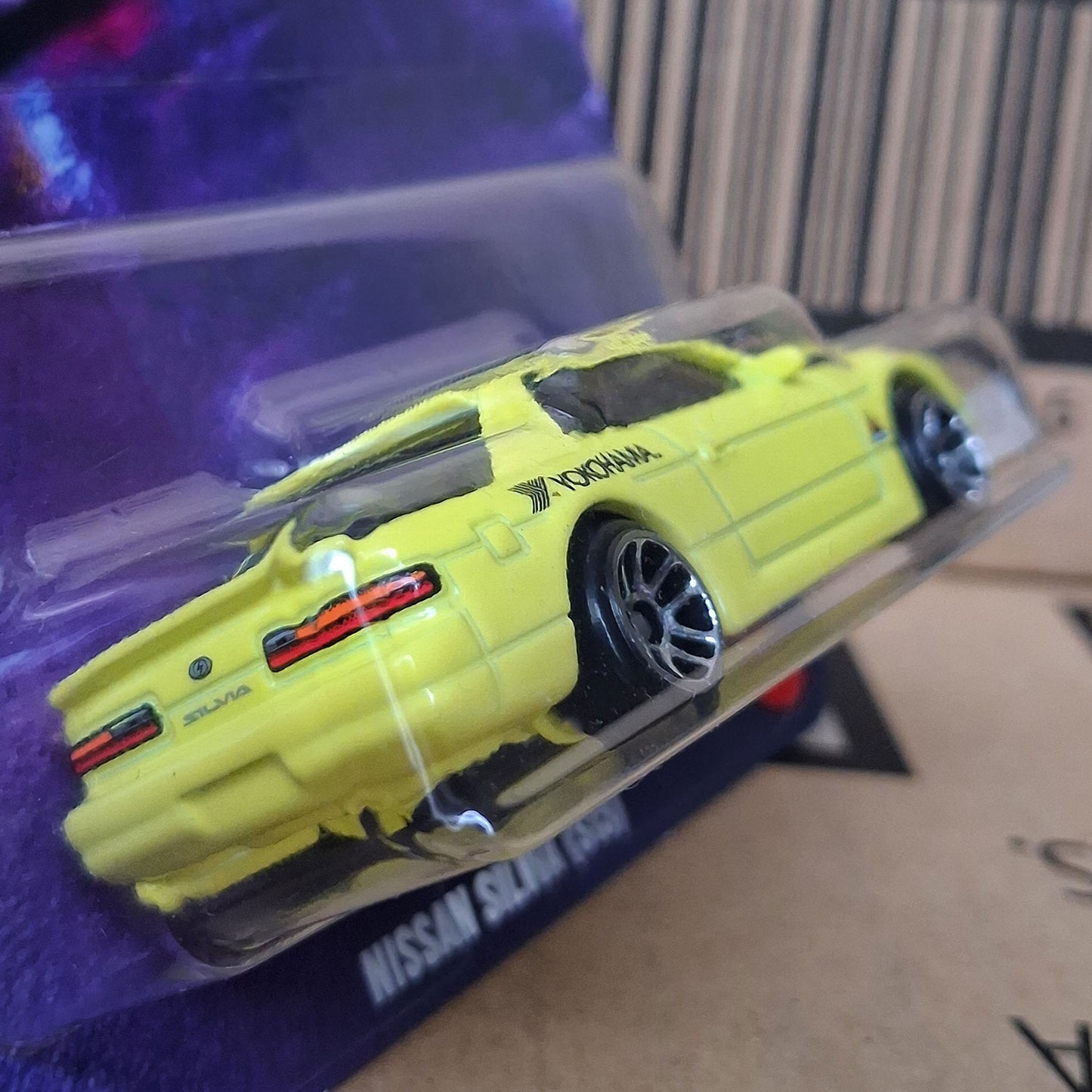 Hot Wheels Nissan Silvia (S13) Yellow Fast & Furious Tokyo Drift Silver Series 1:64 Diecast Model Car