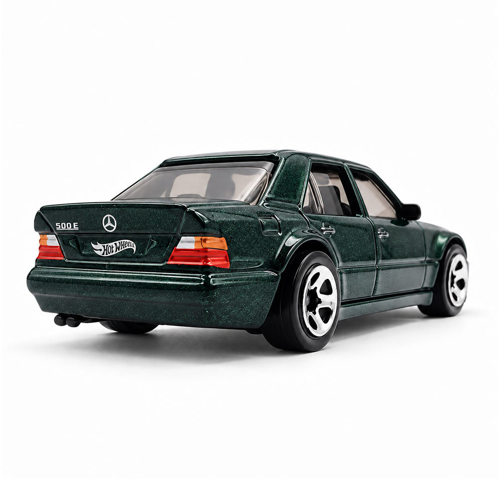 Hot Wheels Mercedes-Benz 500 E Dark Green Diecast Scale Model | Collectible 90's Luxury Sedan Car