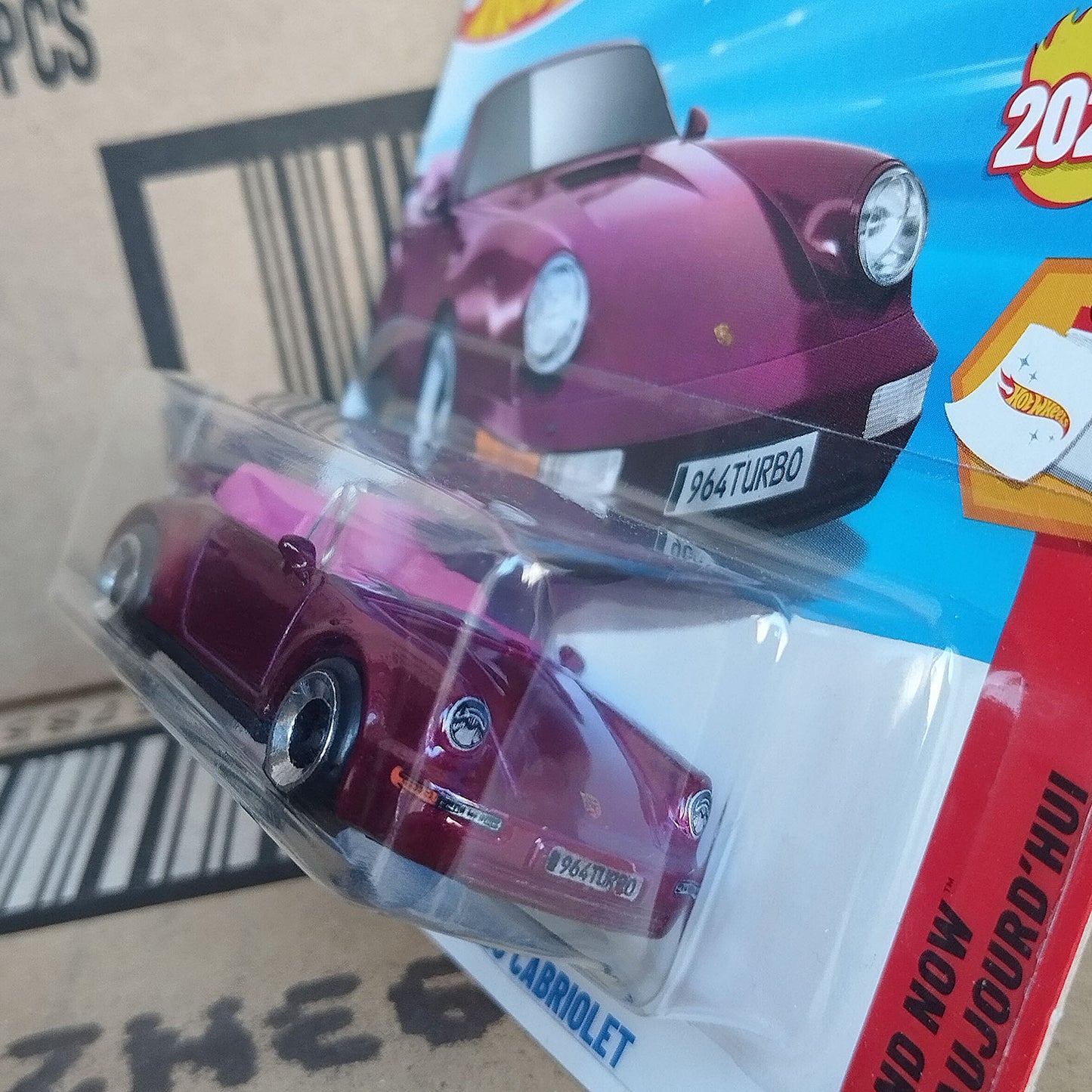 Hot Wheels Porsche 911 Turbo Cabriolet Deep Red Then and Now 1:64 Diecast Model 2025