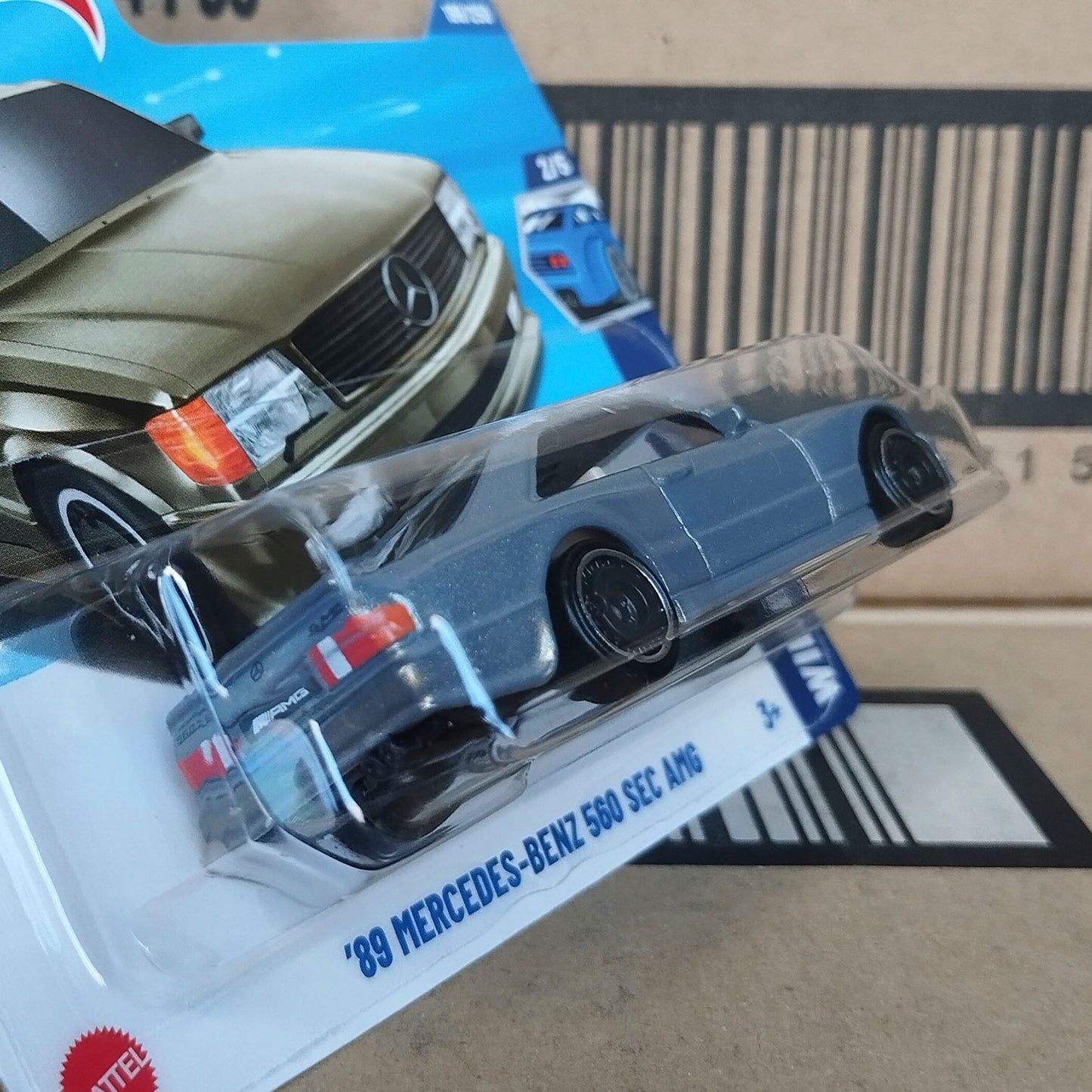 Hot Wheels 1989 Mercedes-Benz 560 SEC AMG Silver Coupe Die-Cast 1:64 Car Model