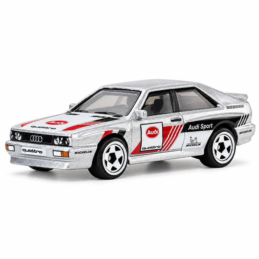 Hot Wheels 1987 Audi Quattro Silver Diecast Rally Race Car 1:64 Scale Model