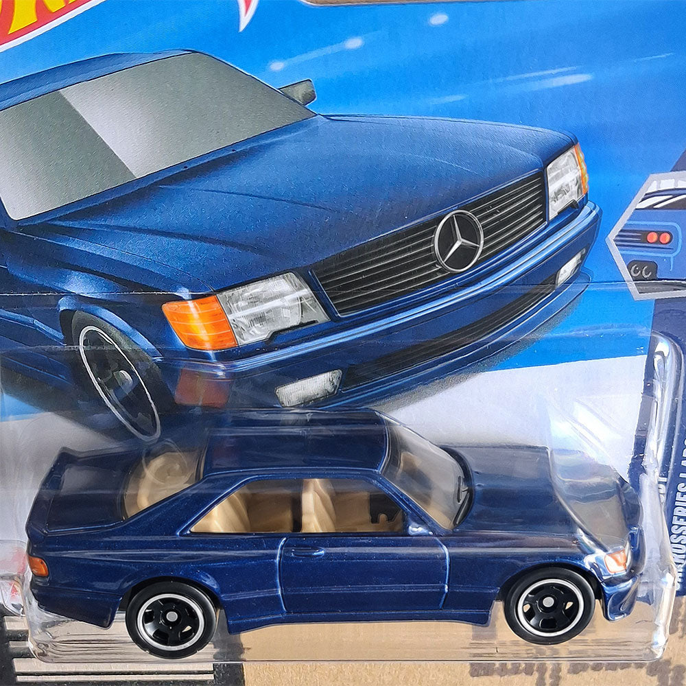 Hot Wheels 1989 Mercedes-Benz 560 SEC AMG Blue Coupe Die-Cast 1:64 Car Model