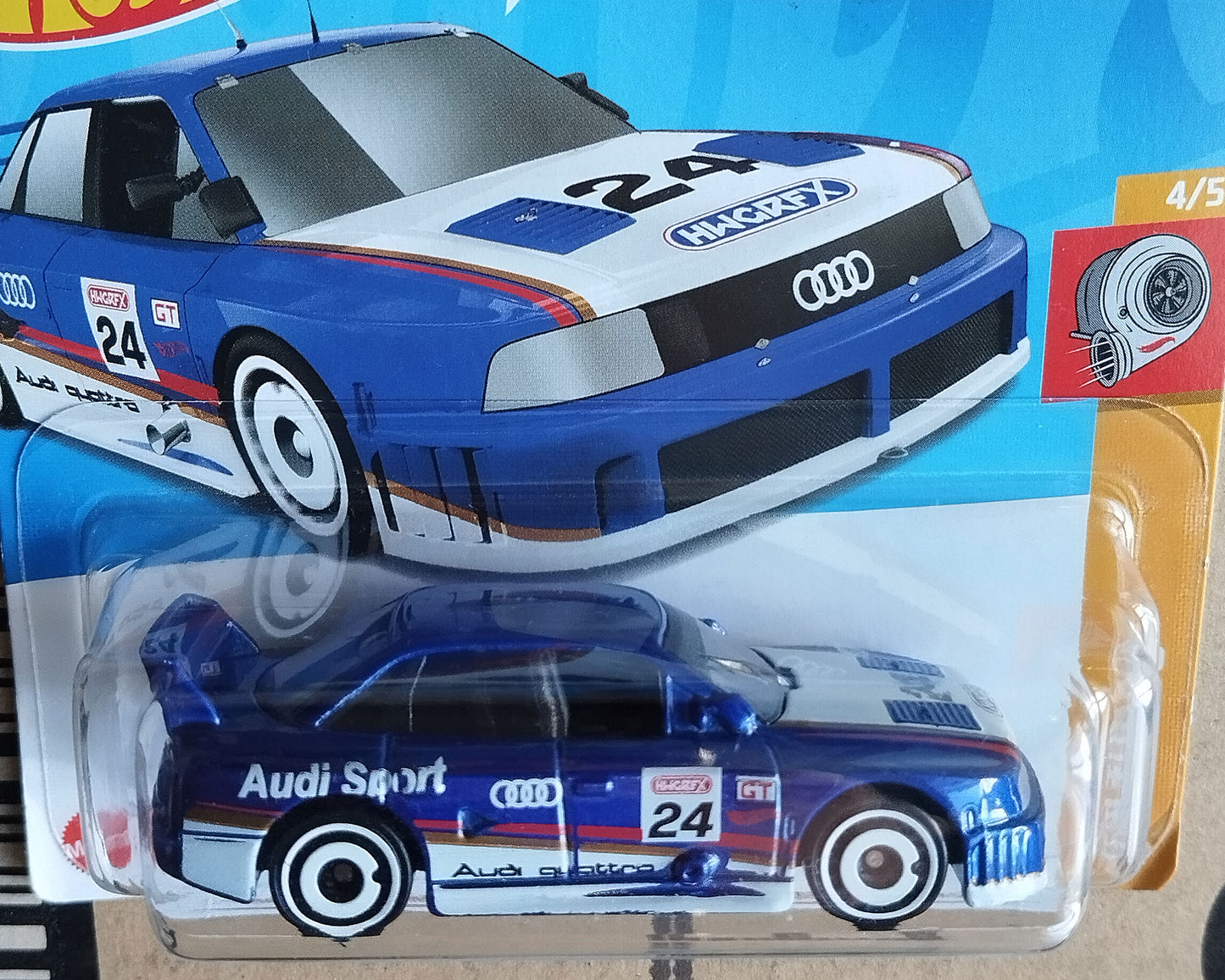 Hot Wheels Audi 90 Quattro Blue HW Turbo 1:64 Diecast Model Car