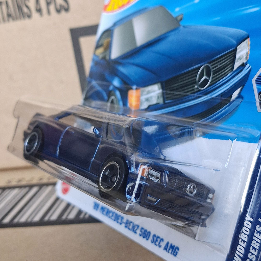 Hot Wheels 1989 Mercedes-Benz 560 SEC AMG Blue Coupe Die-Cast 1:64 Car Model