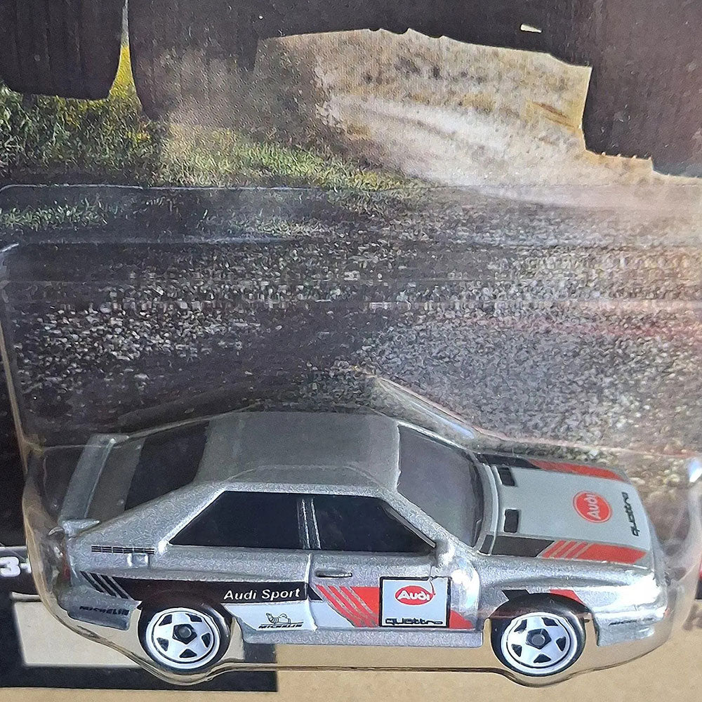 Hot Wheels 1987 Audi Quattro Silver Diecast Rally Race Car 1:64 Scale Model