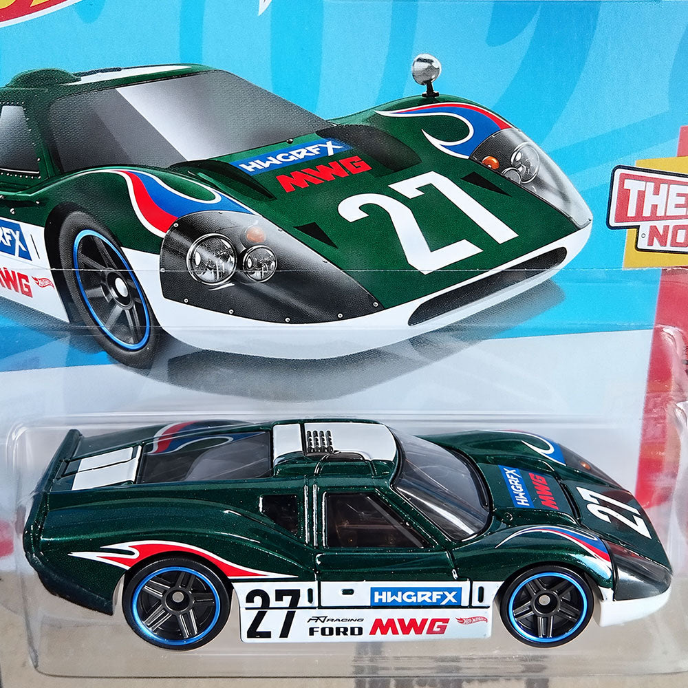 Hot Wheels ’67 Ford GT40 Mk.IV Green Vintage Race Car 1:64 Scale Diecast Model