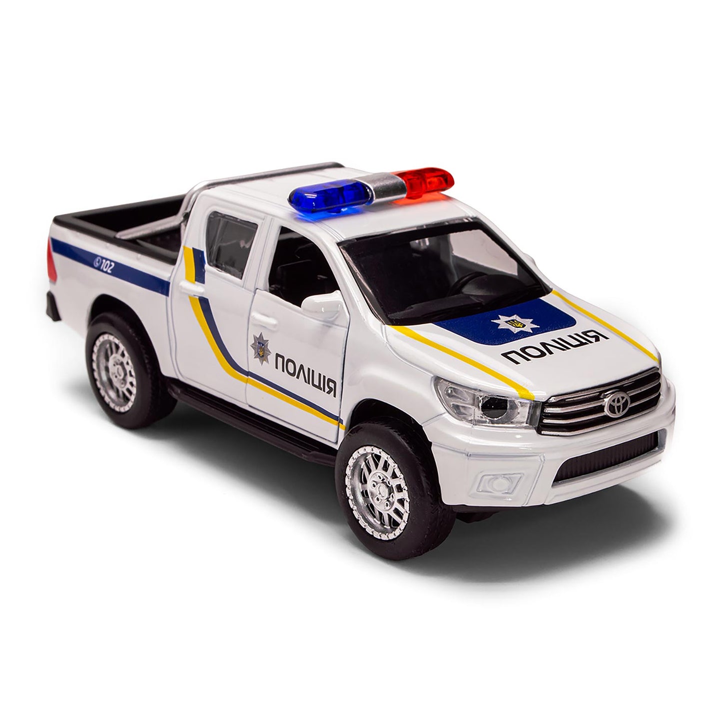 Toyota Hilux Ukrainian Police Car Official Licensed Diecast 1/43 Scale Metal Pickup Truck Model