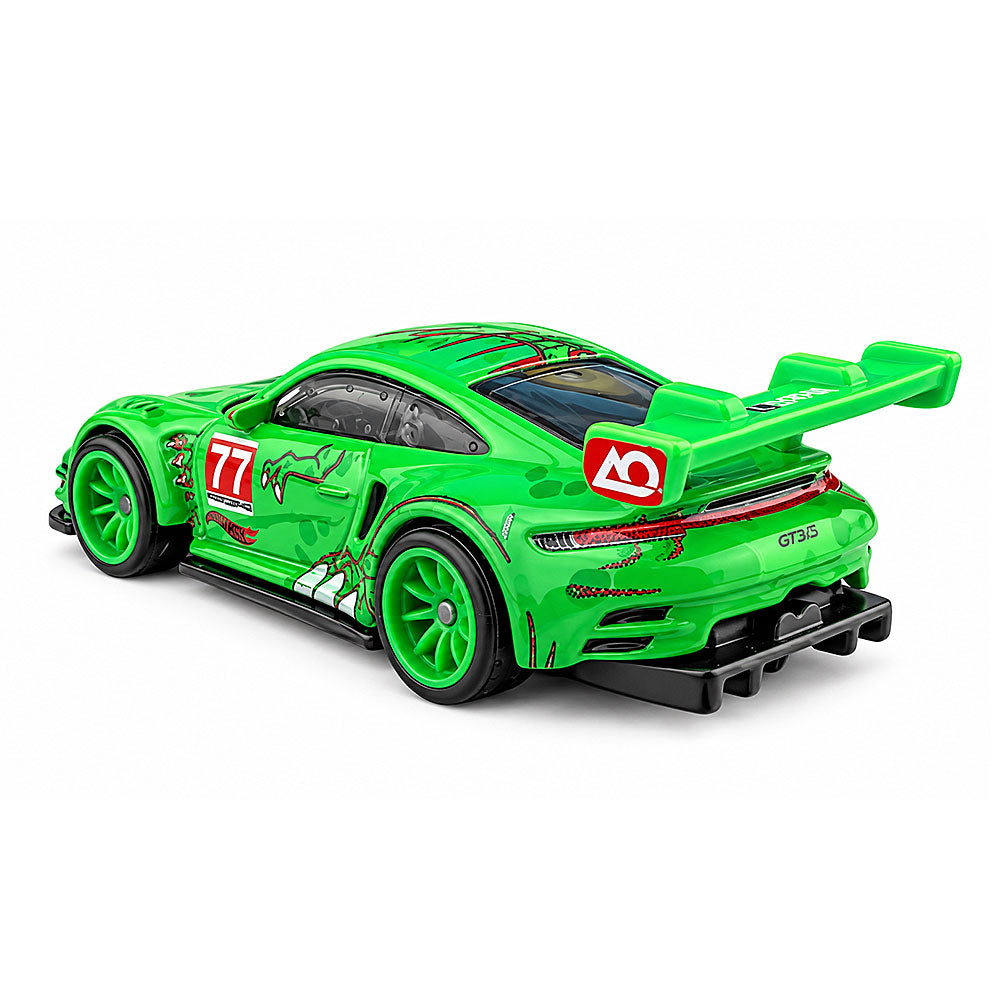 Hot Wheels Premium Porsche 911 GT3 R Team Transport Set | AO Racing REXY Race Car and Fleet Flyer Truck
