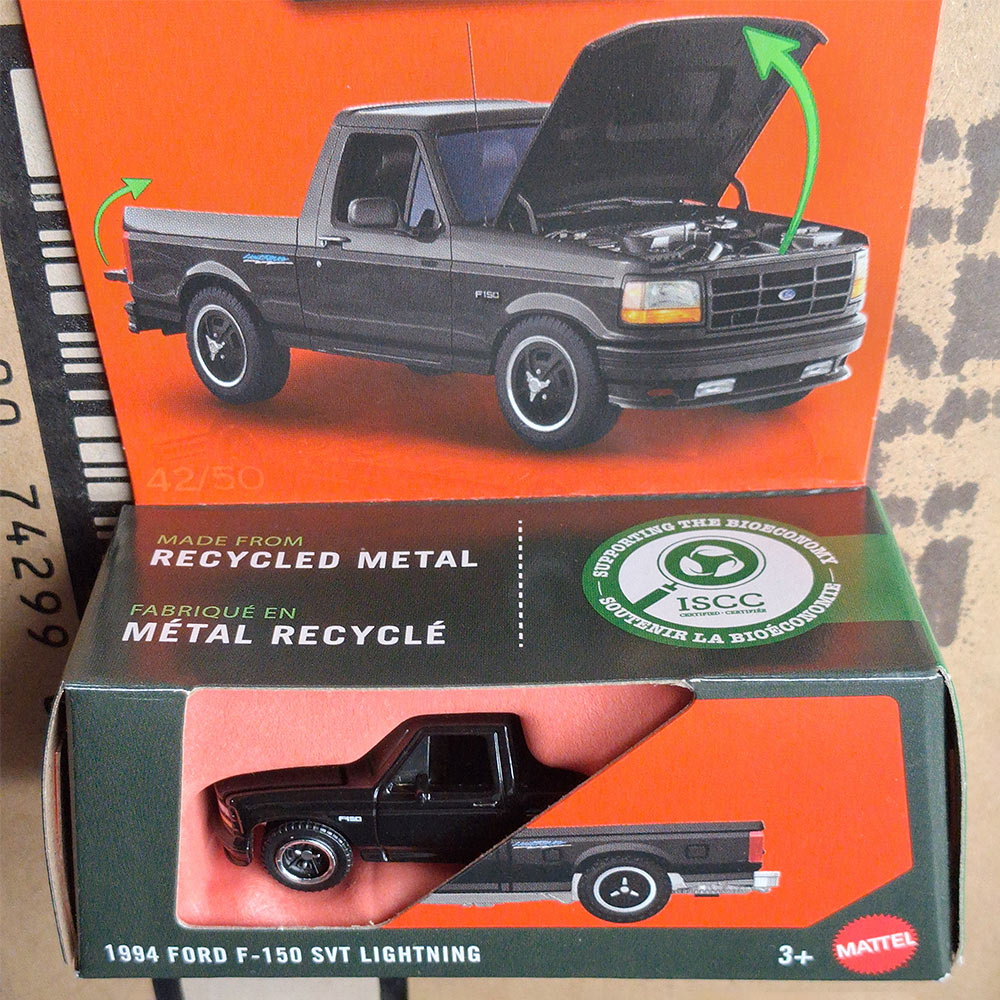 Matchbox Moving Parts 1994 Ford F-150 SVT Lightning Black Pickup Truck 1:64 Die-Cast Model