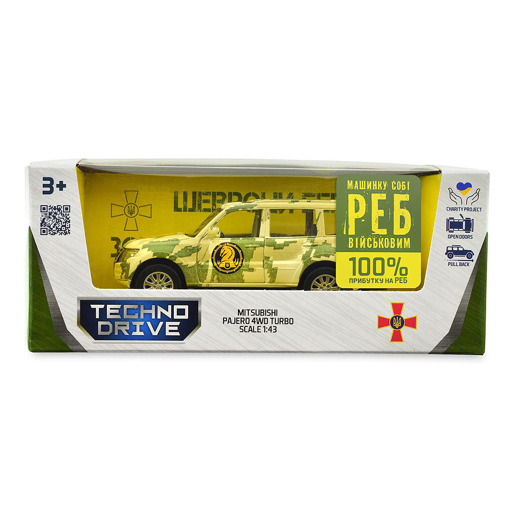 Mitsubishi Pajero 4WD Turbo 47th Brigade Magura 1:43 Diecast Model Car | TechnoDrive Chevron Heroes Ukraine Military SUV Collectible Gift