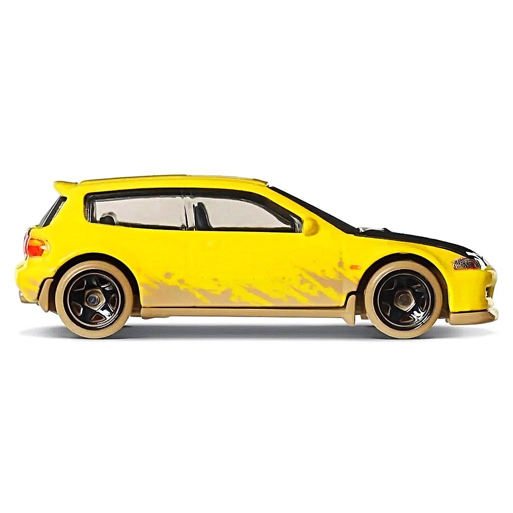 Hot Wheels Fast & Furious Honda Civic EG Yellow Hatchback Die-Cast Model 1:64 Silver Series