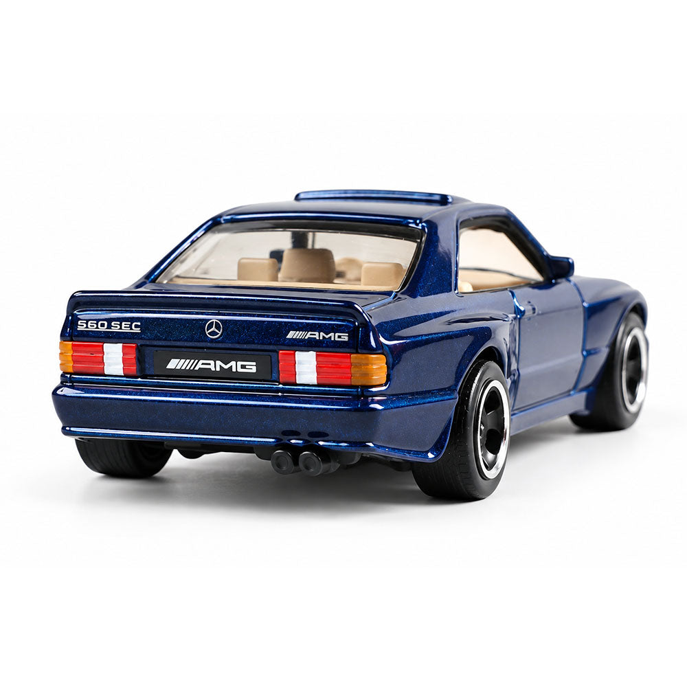 Hot Wheels 1989 Mercedes-Benz 560 SEC AMG Blue Coupe Die-Cast 1:64 Car Model