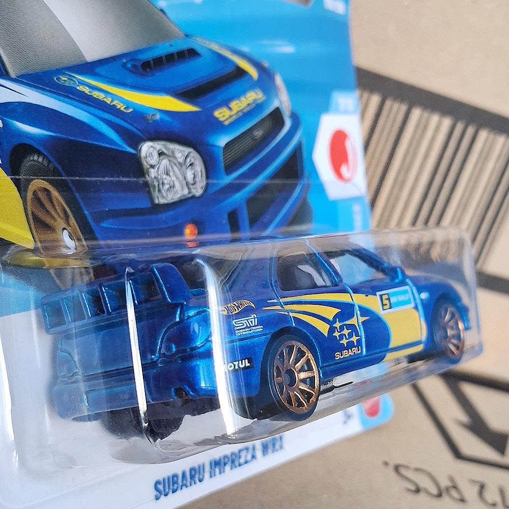 Hot Wheels Subaru Impreza WRX Blue Rally Car Gold Wheels JDM Diecast 1:64