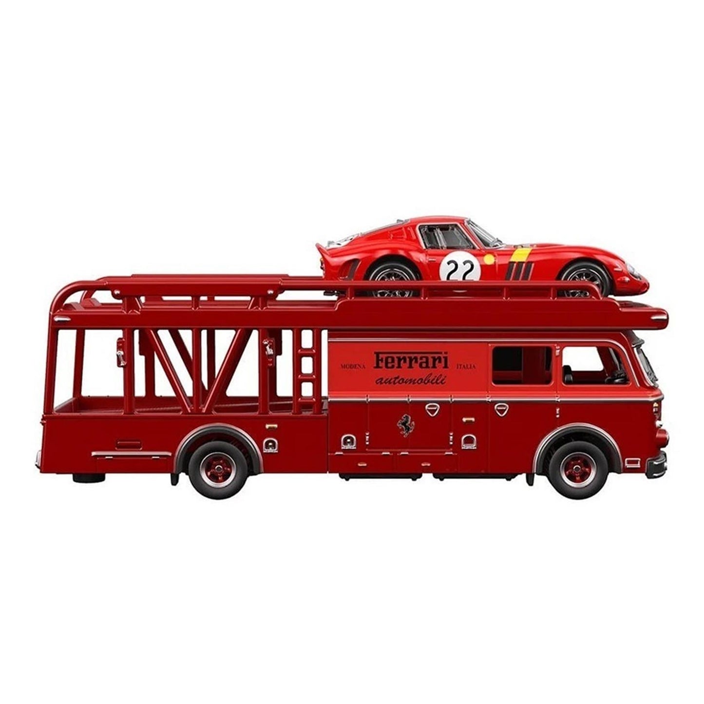 Hot Wheels Team Transport Ferrari 250 GTO & Fiat 642 RN Bartoletti Transporter 1:64 Premium Set