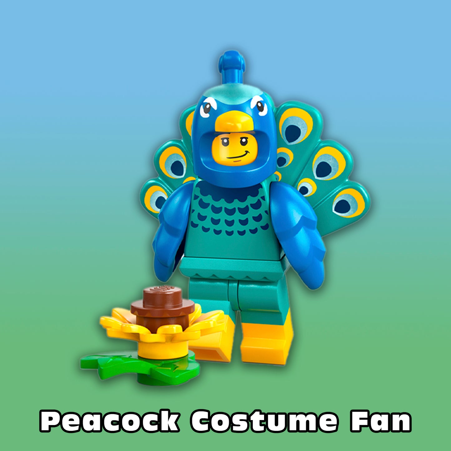 LEGO Peacock Costume Fan Minifigure 71051 Series 28 Collectible Figure