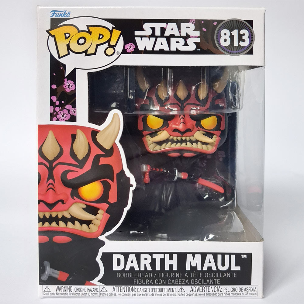 Funko Pop Darth Maul #813 Star Wars vinyl bobble-head collectible figure in box.
