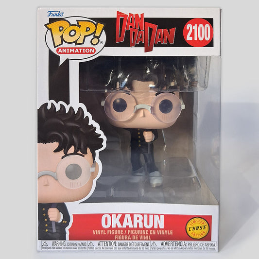 Funko Pop Okarun #2100 Dan Da Dan Chase edition vinyl figure collectible in box.
