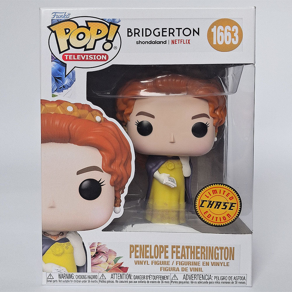 Funko Pop Penelope Featherington #1663 Chase Edition Bridgerton vinyl figure in box Netflix collectible.