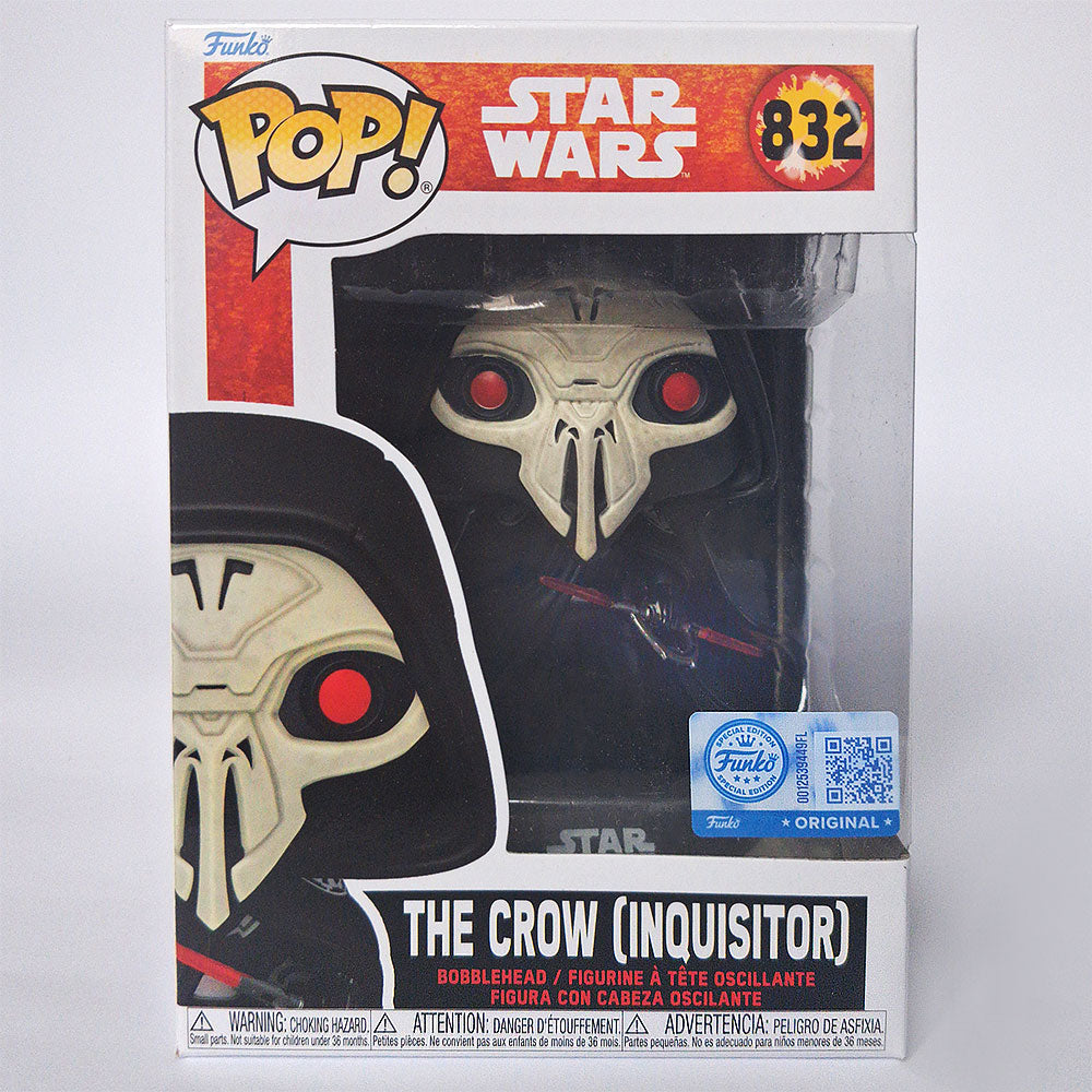 Funko Pop The Crow Inquisitor #832 Star Wars vinyl bobblehead with red lightsaber in box collectible