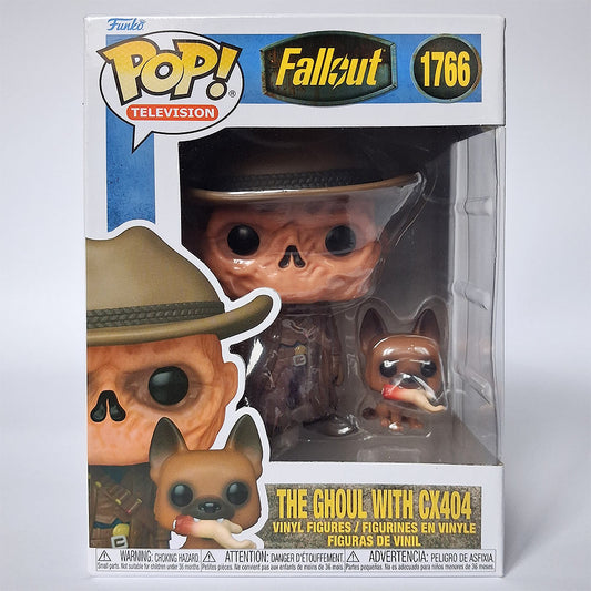 Funko Pop The Ghoul with CX404 #1766 Fallout vinyl collectible figure in box.