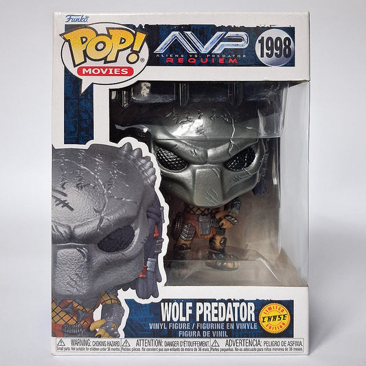 Funko Pop Wolf Predator #1998 AVP Requiem Chase edition vinyl figure collectible in box.