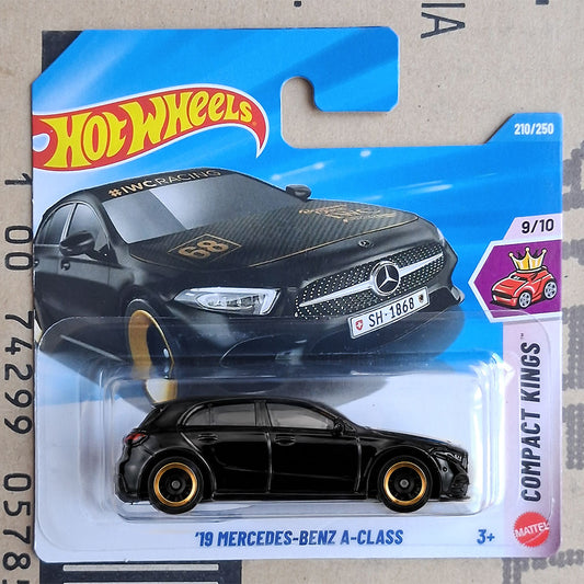Hot Wheels ’19 Mercedes-Benz A-Class Black Gold Wheels Diecast 1:64 Compact Kings