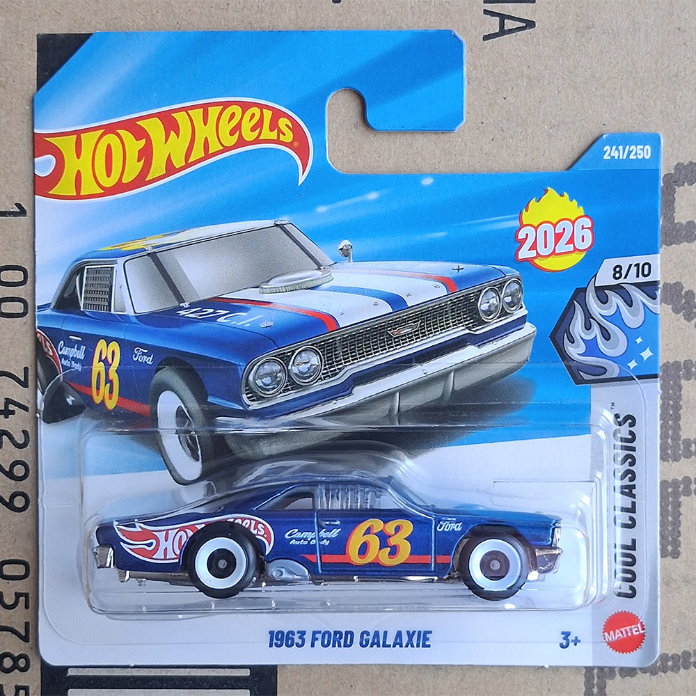 Hot Wheels 1963 Ford Galaxie Blue Race Car 2026 Diecast 1:64 HW Cool Classics