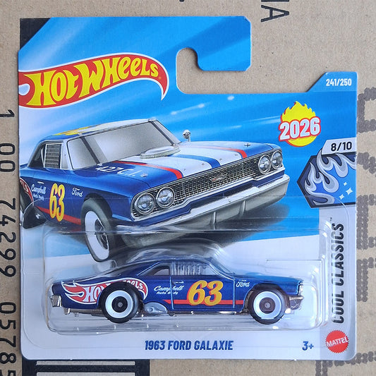 Hot Wheels 1963 Ford Galaxie Blue Race Car 2026 Diecast 1:64 HW Cool Classics